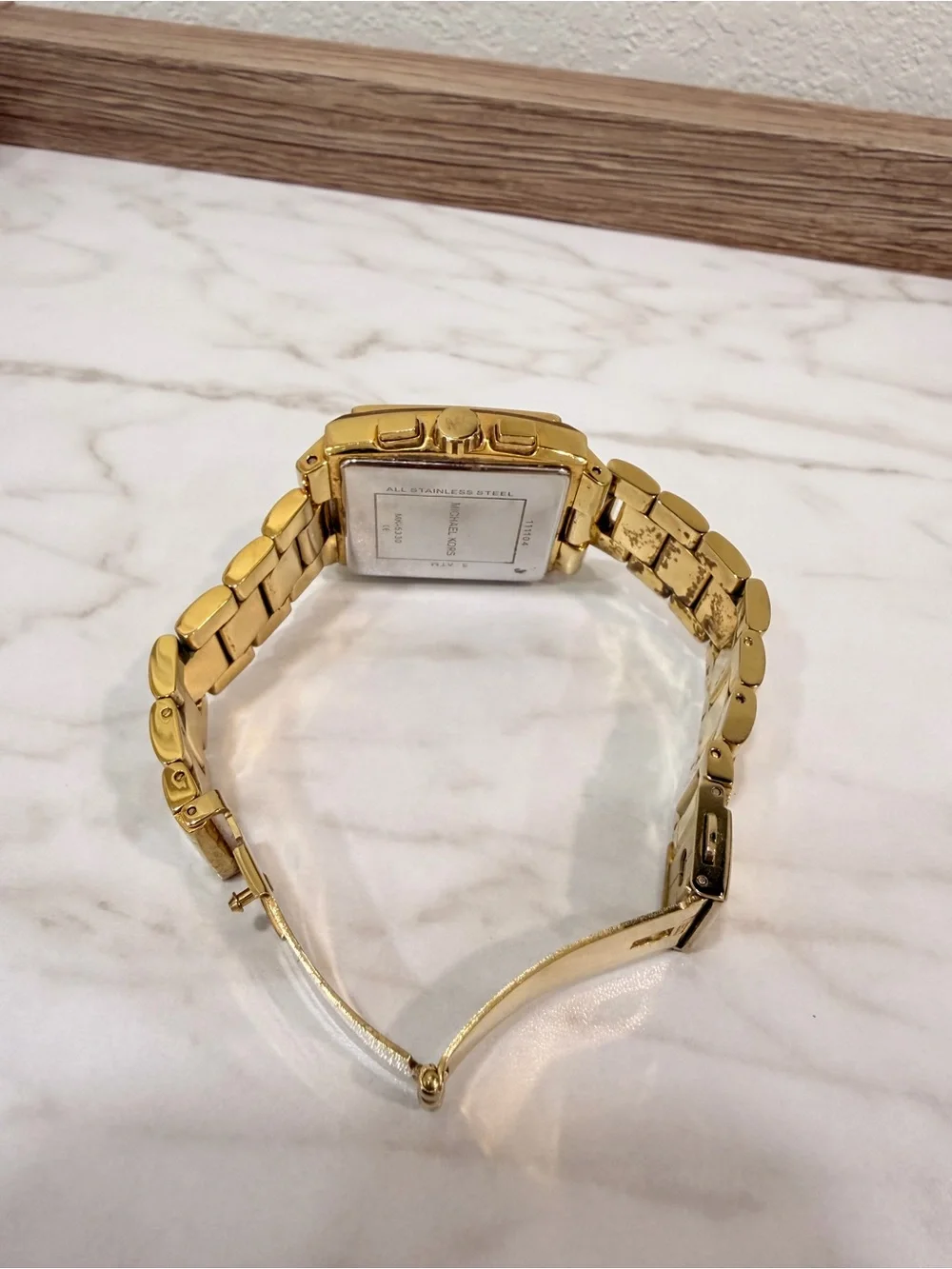 Michael Kors Gold Square Chronograph Bracelet Watch
